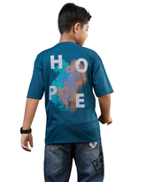 Teal Blue Hope Graphic Boys T-Shirt